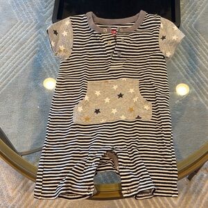 Skip Hop 9M Black and White Striped Baby shorts Romper